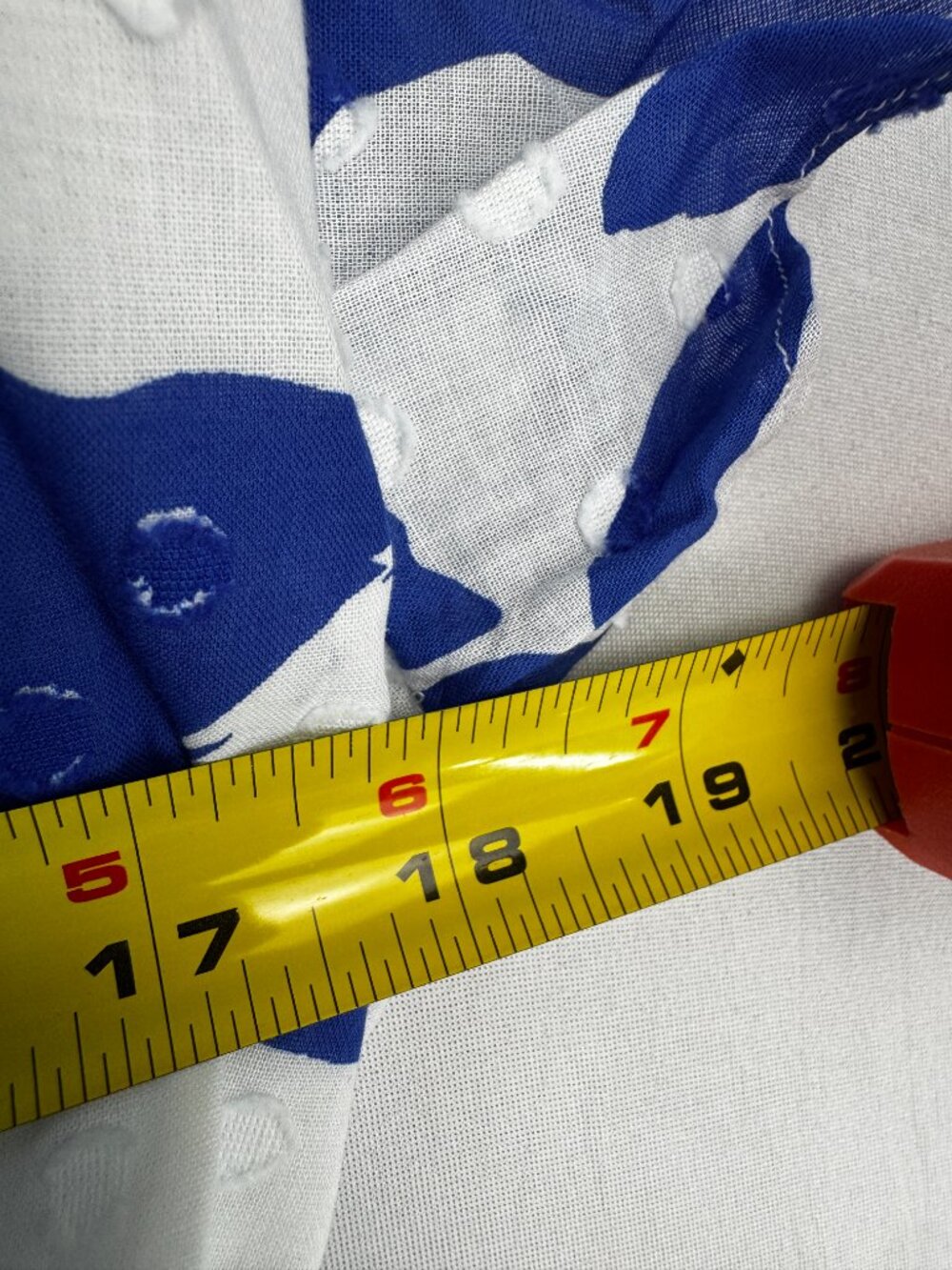 Chicos Flutter Sleeve Smocked Petite Maxi Dress Blue White Clip Dot Sz 16P - Picture 13 of 16